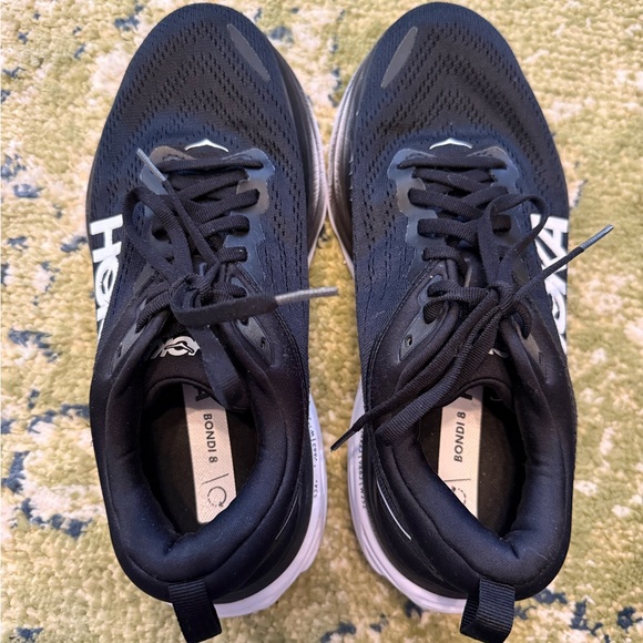 Hoka Bondi 8 {8.5 D} Black and White Athletic Shoes EUC - Picture 7 of 7